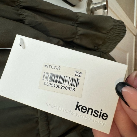 Kensie Waist Cinching Full Zip Olive Green Women's Jacket LG NWT Neutral Fall - Picture 10 of 15